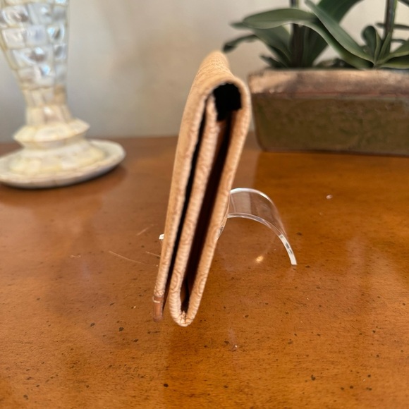 CELINE Long Wallet Macadam Pattern Leather Brown Clasp Purse Beige - Picture 3 of 11